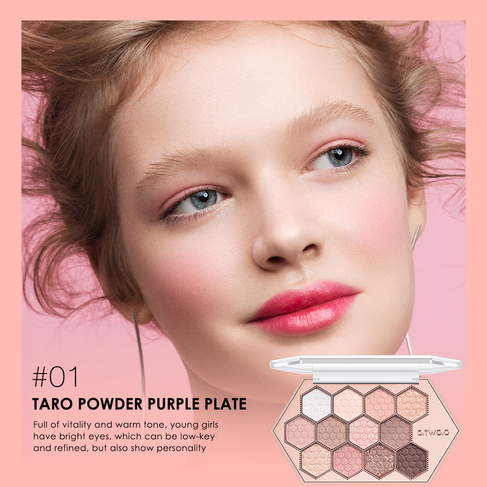 12 Colors Honeycomb Hexagonal Star Diamond Eye Shadow Palette