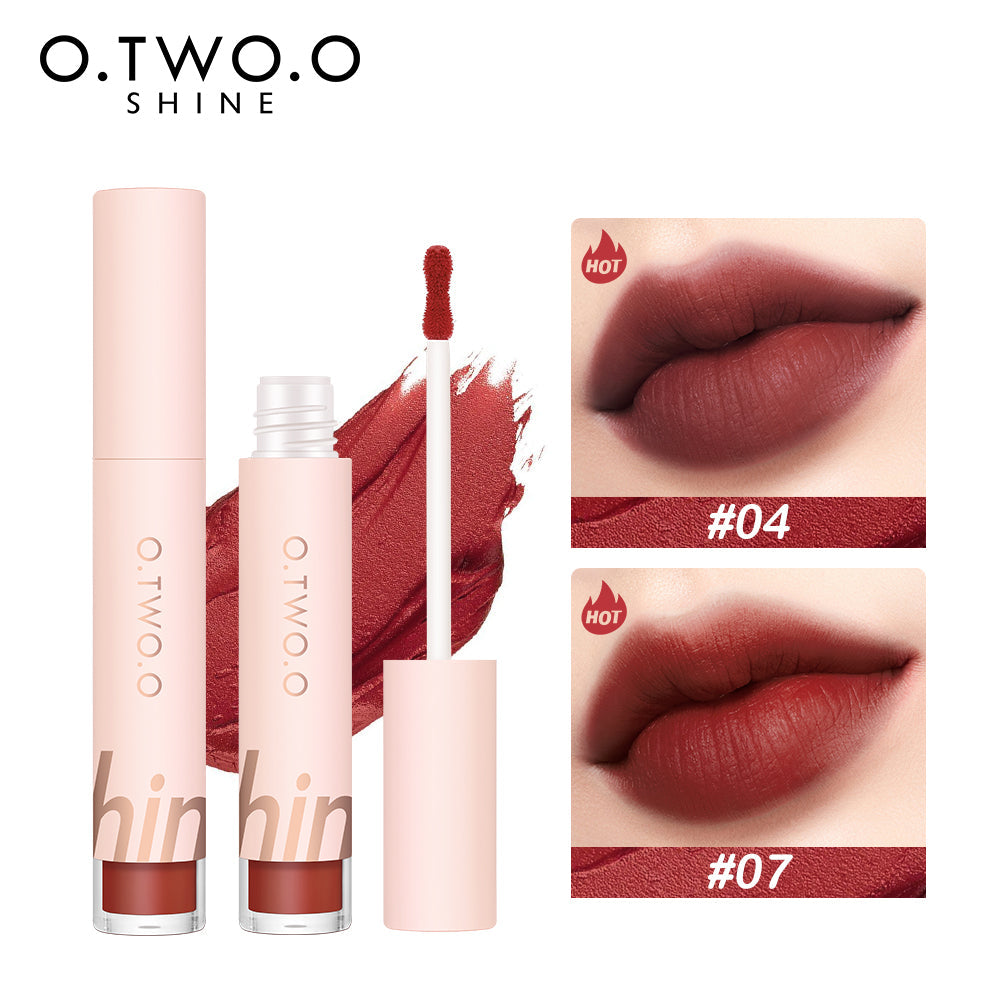 O.TWO.O SHINE Series 8 Colors Lip Mud Soft Velvet Matte lipstick
