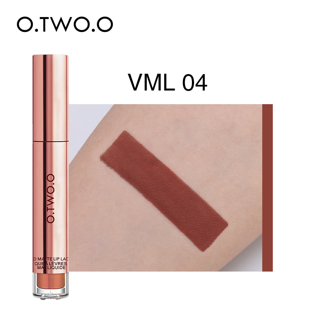 O.TWO.O High Pigment 12 Colors Matte Velvet Lip Gloss Cruelty Free Easy Wearing Nude Liquid Lipstick