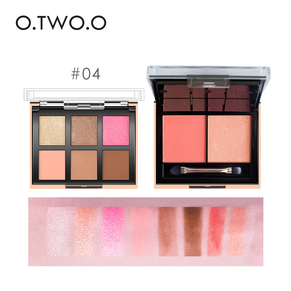 O.TWO.O Rich Color Shimmer Glitter Eyeshadow Blusher Highlight and Countour Palette