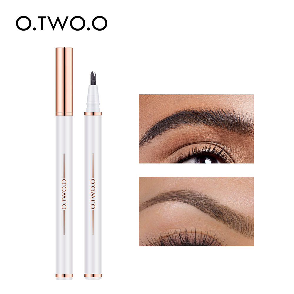 O.TWO.O 3 Headed Waterproof Triple Brow Pencil 3 Colors Sweat Proof 3D Eyebrow Pencil