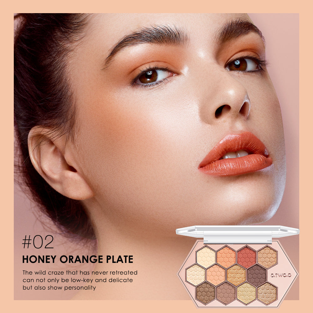 12 Colors Honeycomb Hexagonal Star Diamond Eye Shadow Palette