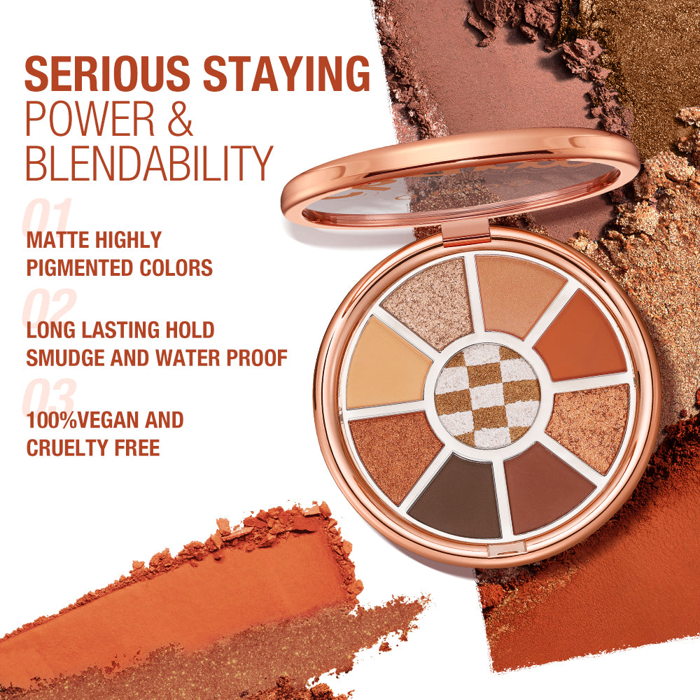 O.TWO.O Round Shape Eyeshadow Pallet with 2 Colors Series Earth brown Eye Shadow