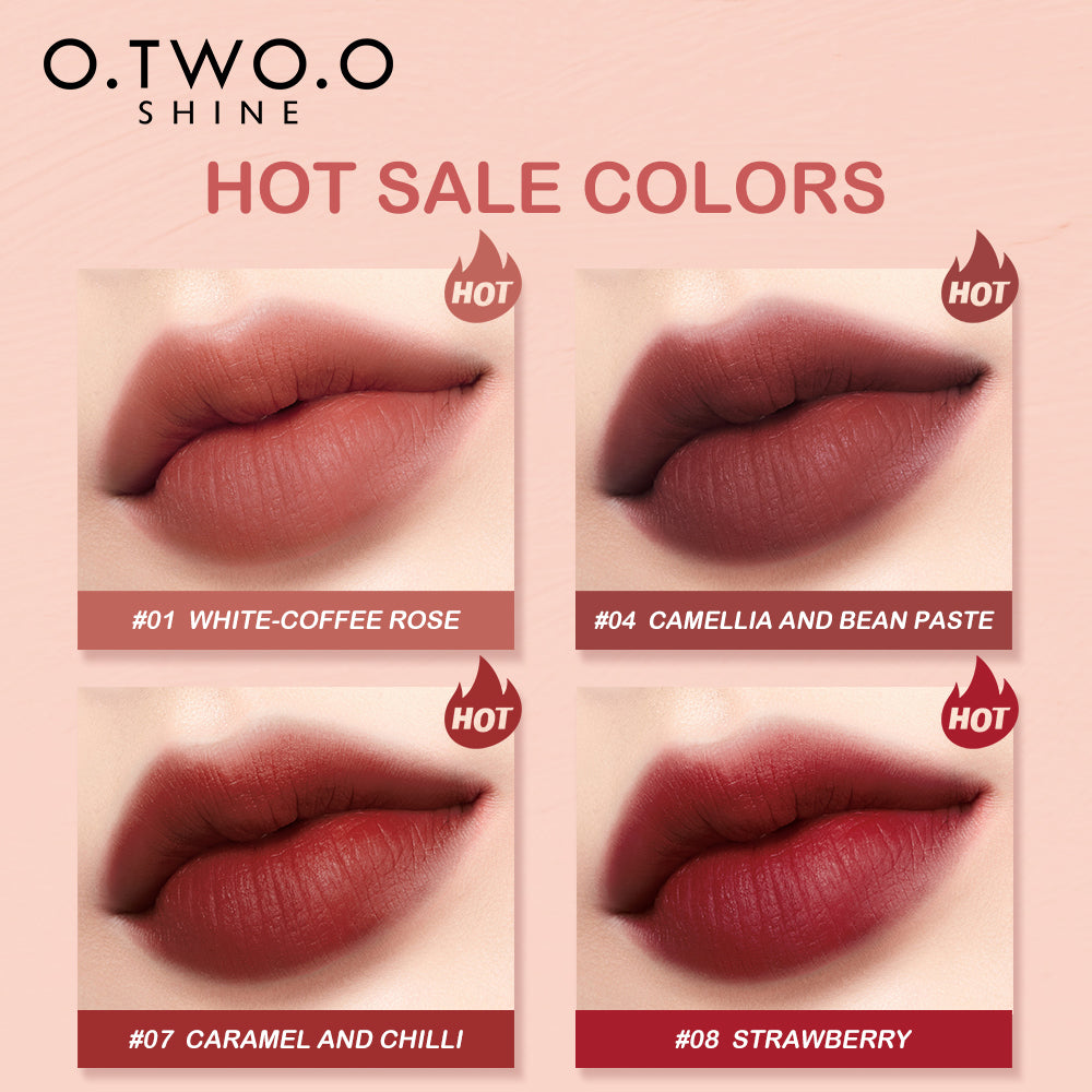 O.TWO.O SHINE Series 8 Colors Lip Mud Soft Velvet Matte lipstick