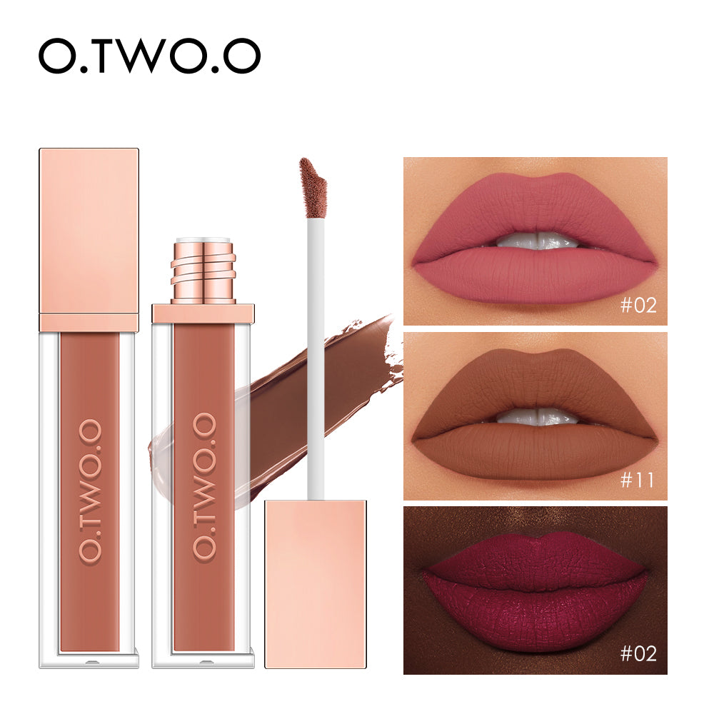 O.TWO.O New Arrival 12 Colors Matte and Strong Waterproof Lip Gloss