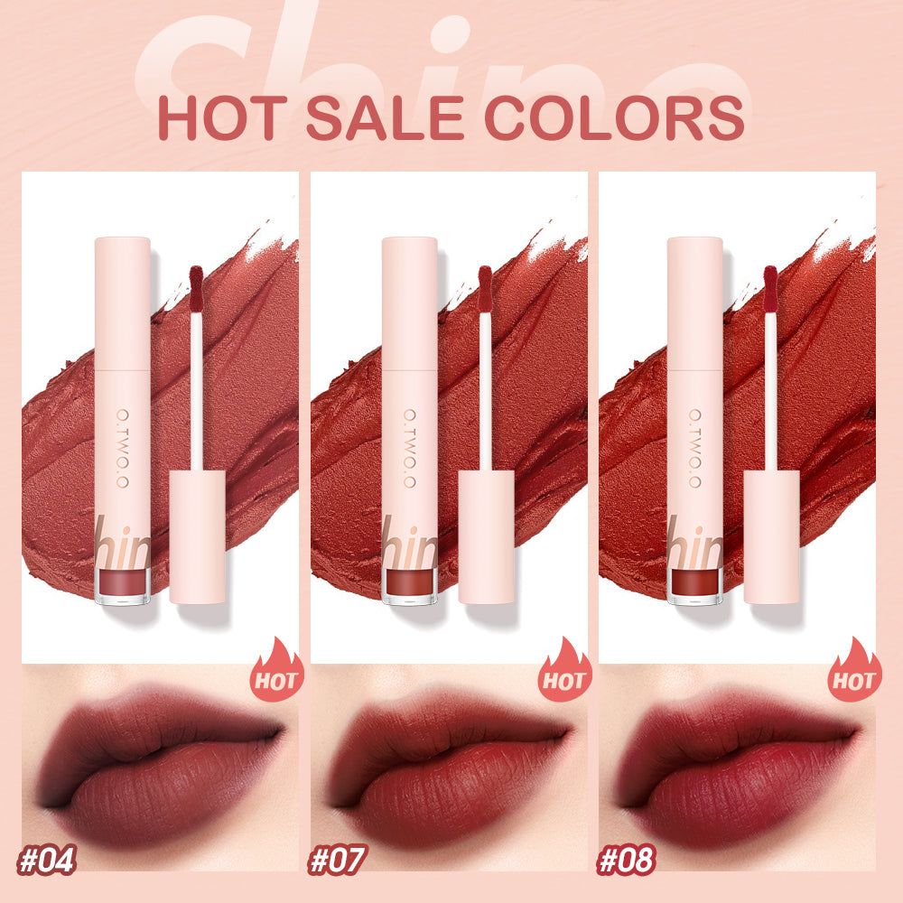 O.TWO.O SHINE Series 8 Colors Lip Mud Soft Velvet Matte lipstick