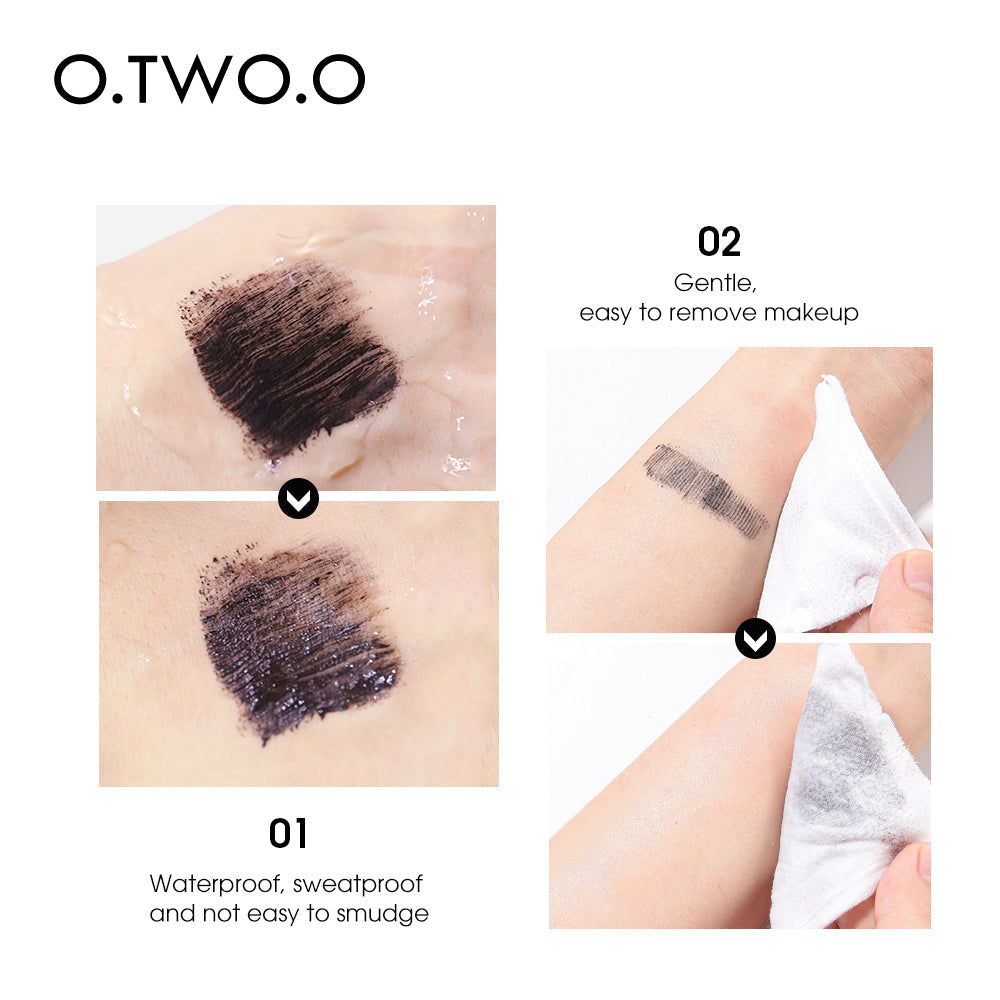 O.TWO.O Long Lasting Waterproof Sweat Proof Thick Curling Mascara with Silicone Brush