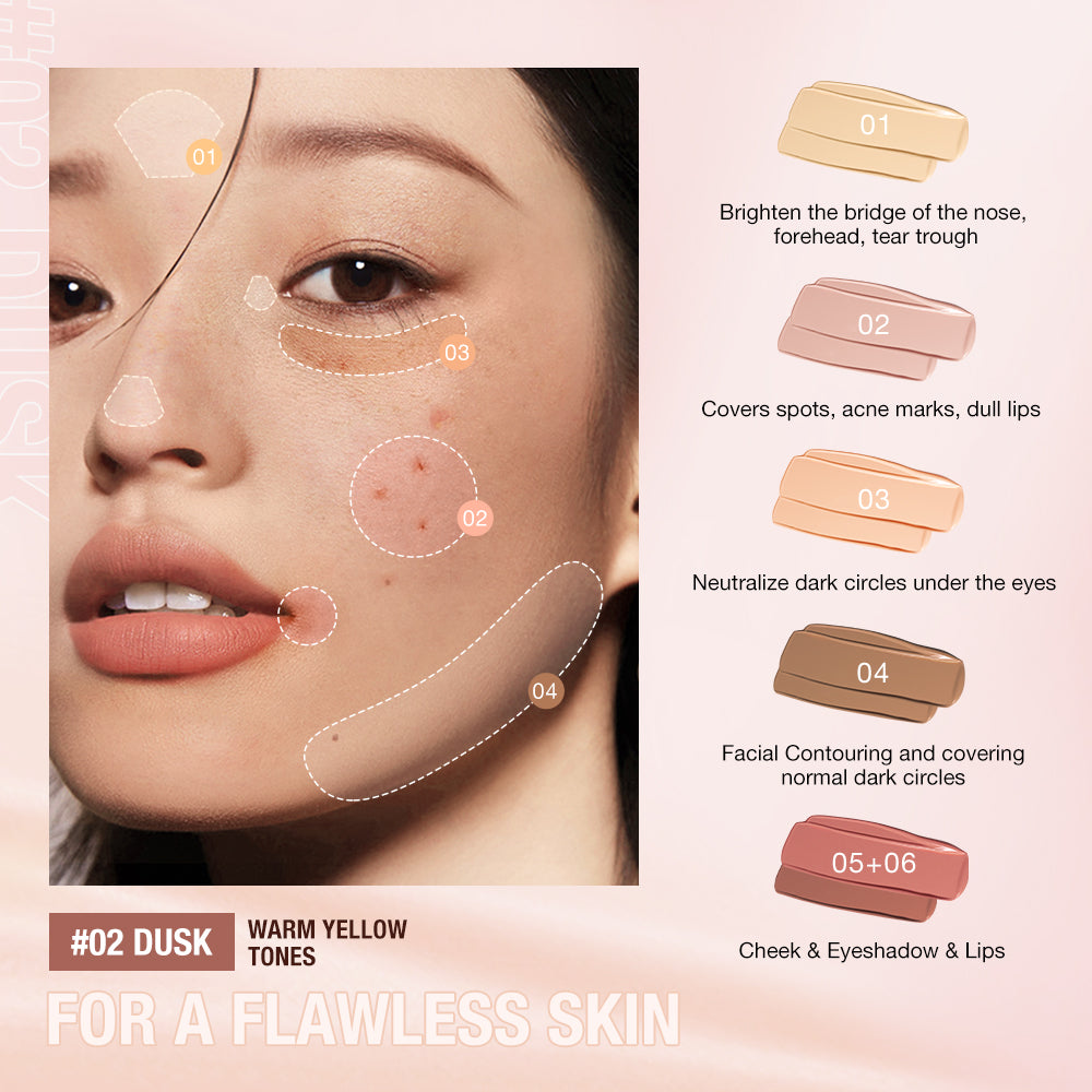 O.TWO.O New Makeup Pallete Of Concealer Contour Blush Cream