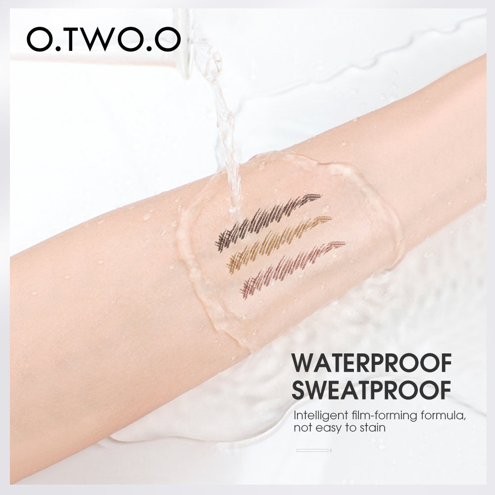 O.TWO.O 3 Headed Waterproof Triple Brow Pencil 3 Colors Sweat Proof 3D Eyebrow Pencil