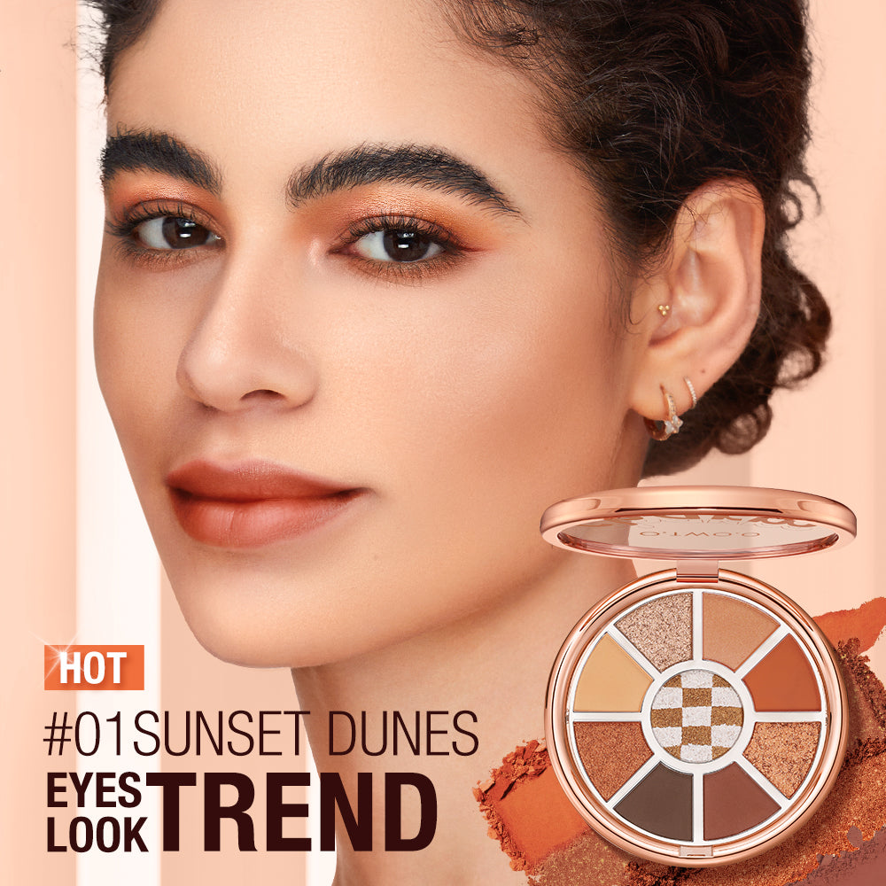 O.TWO.O Round Shape Eyeshadow Pallet with 2 Colors Series Earth brown Eye Shadow