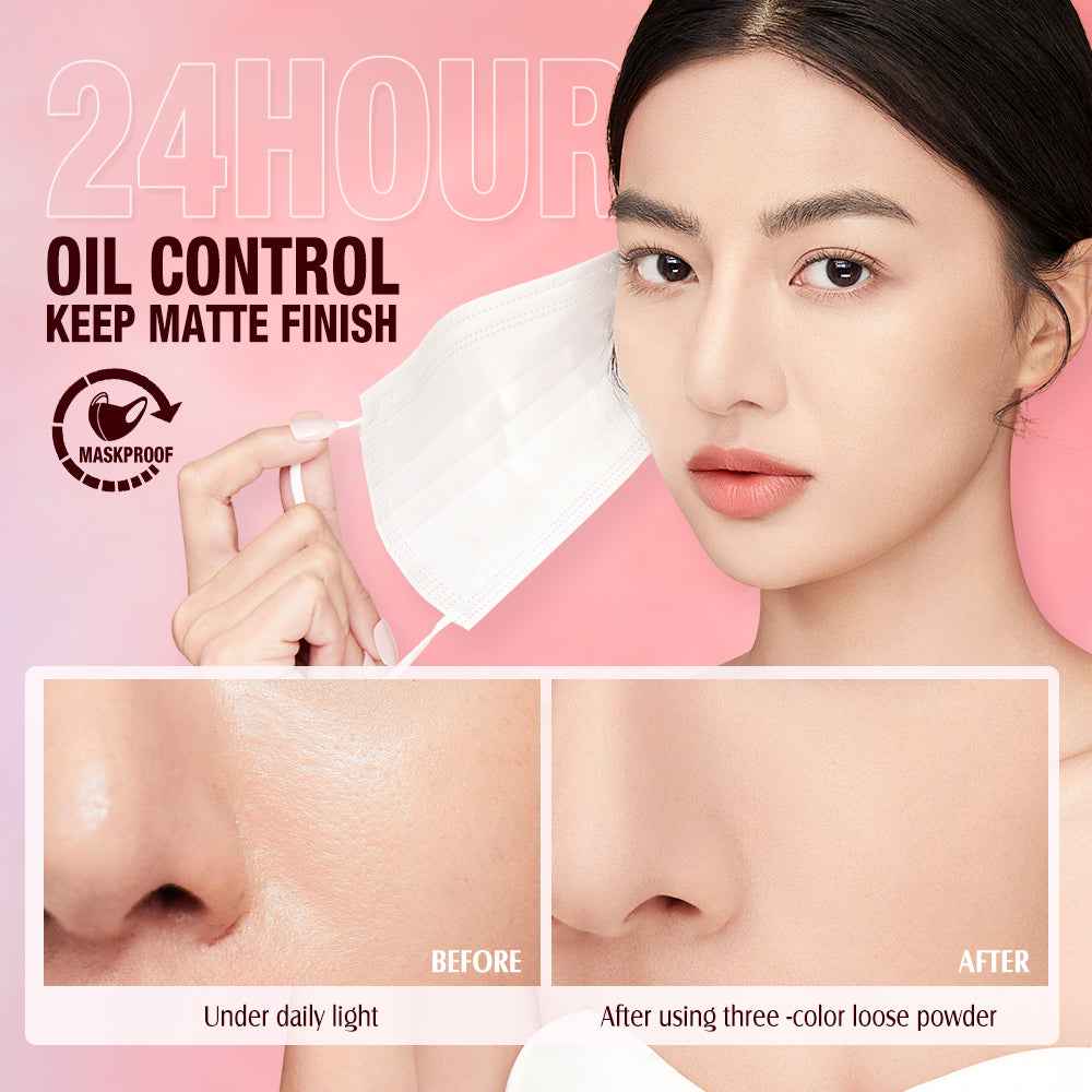 O.TWO.O New Arrival Face Setting Powder 3 Color Fine Powder Oil Control Makeup Loose Powder