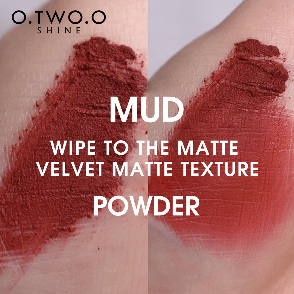 O.TWO.O SHINE Series 8 Colors Lip Mud Soft Velvet Matte lipstick