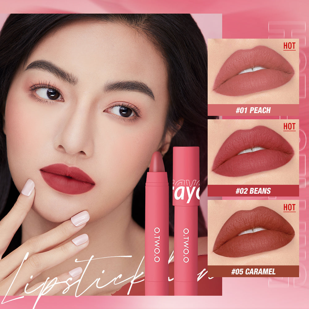 O.TWO.O New Arrival 6 Color Lipstick Pen Matt Finish  Lip Liner Pencil