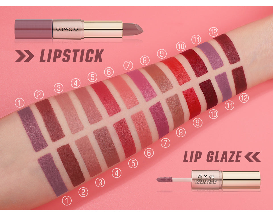 O.TWO.O 2 in 1 Matte Liquid Lipstick High Pigmented