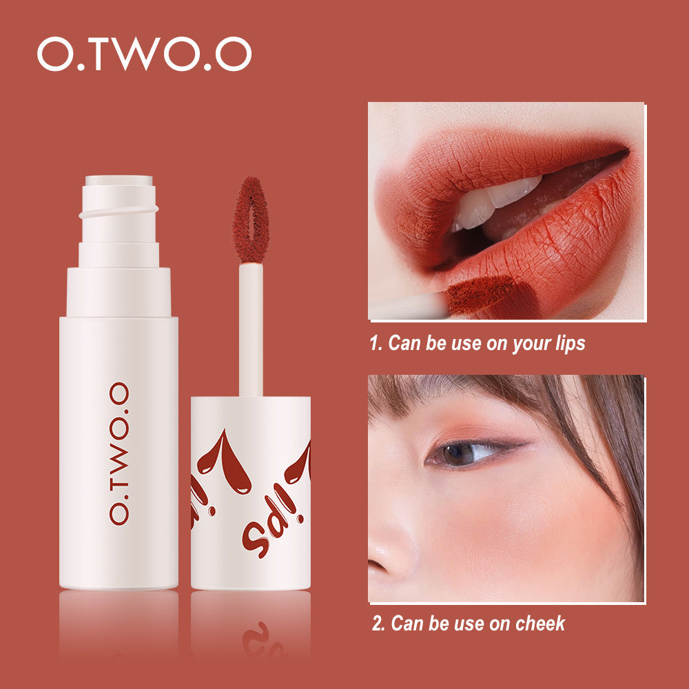O.TWO.O New Velvet Matte Lip Cheek Mud High Pigment Long Lasting Lipstick Mud