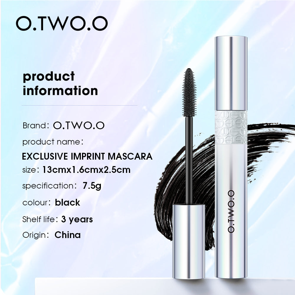 O.TWO.O Long Lasting Waterproof Sweat Proof Thick Curling Mascara with Silicone Brush