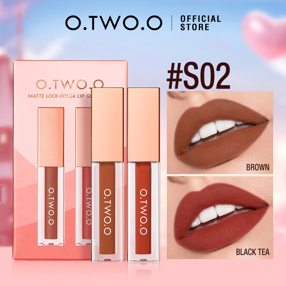 O.TWO.O Lip Makeup Set with 3 Differents Colors Matte and Long Lasting Lip Gloss Set