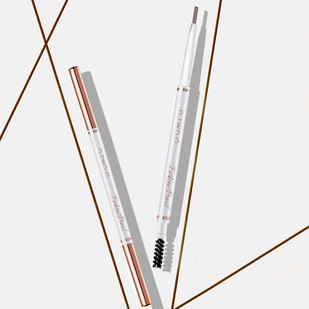O.TWO.O Double Head Triangle 1.5mm Fine Refill Long Lasting Waterproof Eyeborw Pencil with Brush