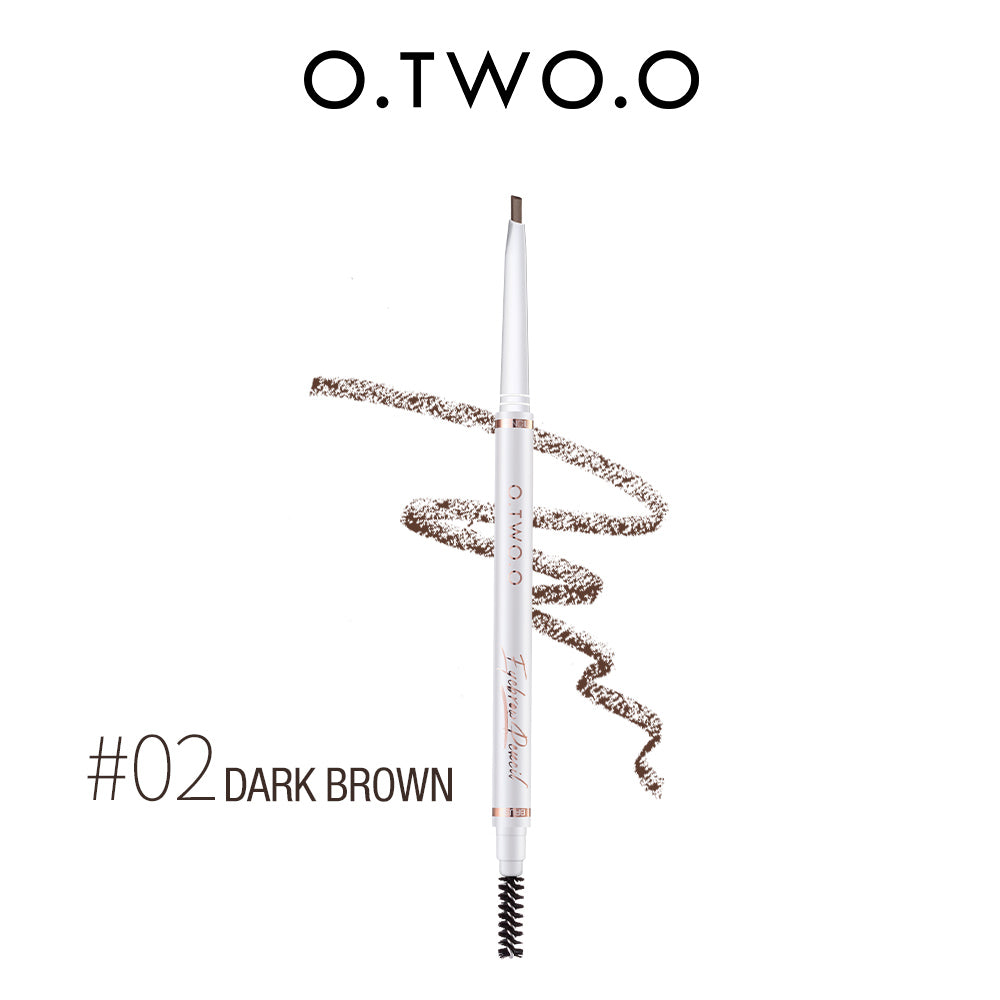 O.TWO.O Double Head Triangle 1.5mm Fine Refill Long Lasting Waterproof Eyeborw Pencil with Brush