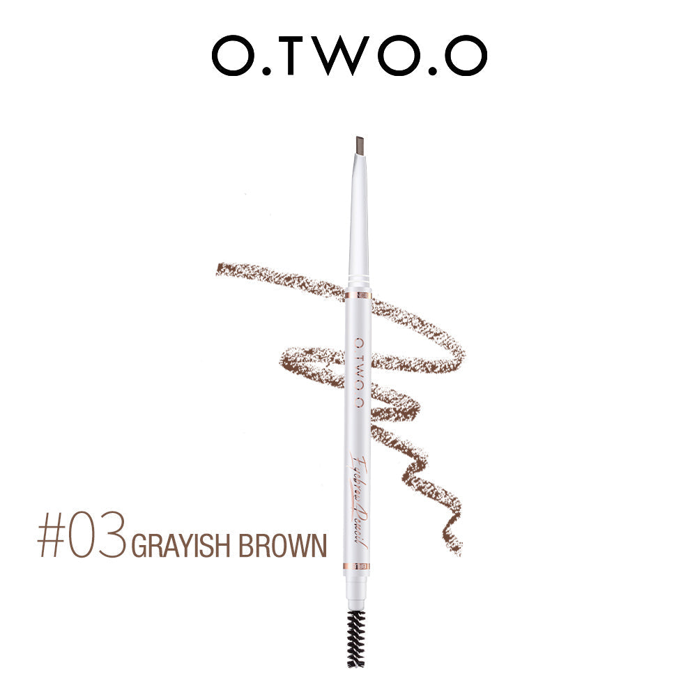 O.TWO.O Double Head Triangle 1.5mm Fine Refill Long Lasting Waterproof Eyeborw Pencil with Brush