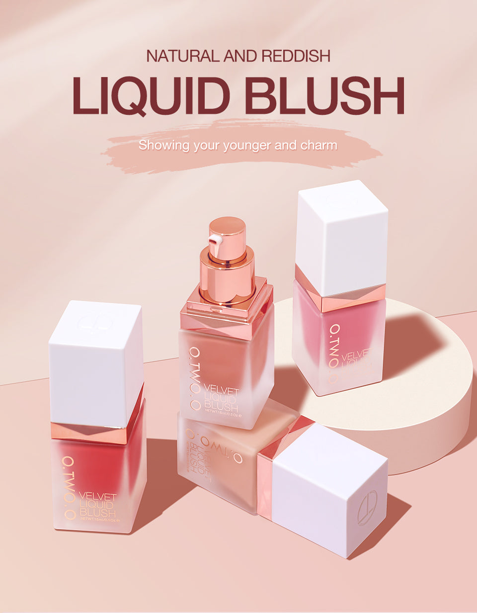 O.TWO.O  4 COLORS LIQUID BLUSHER