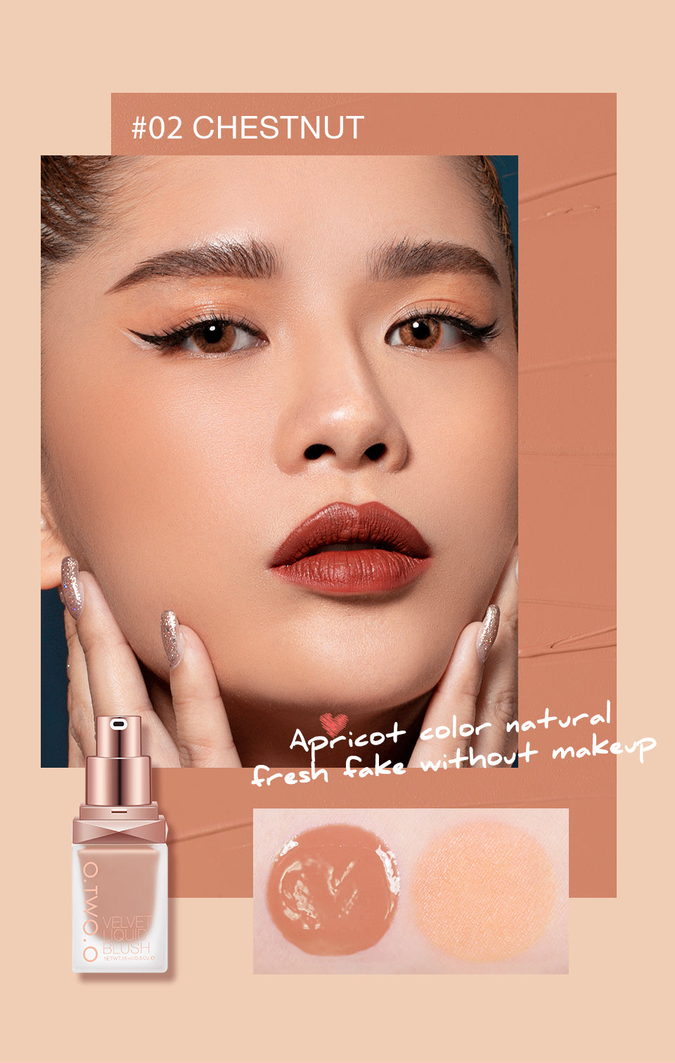 O.TWO.O  4 COLORS LIQUID BLUSHER