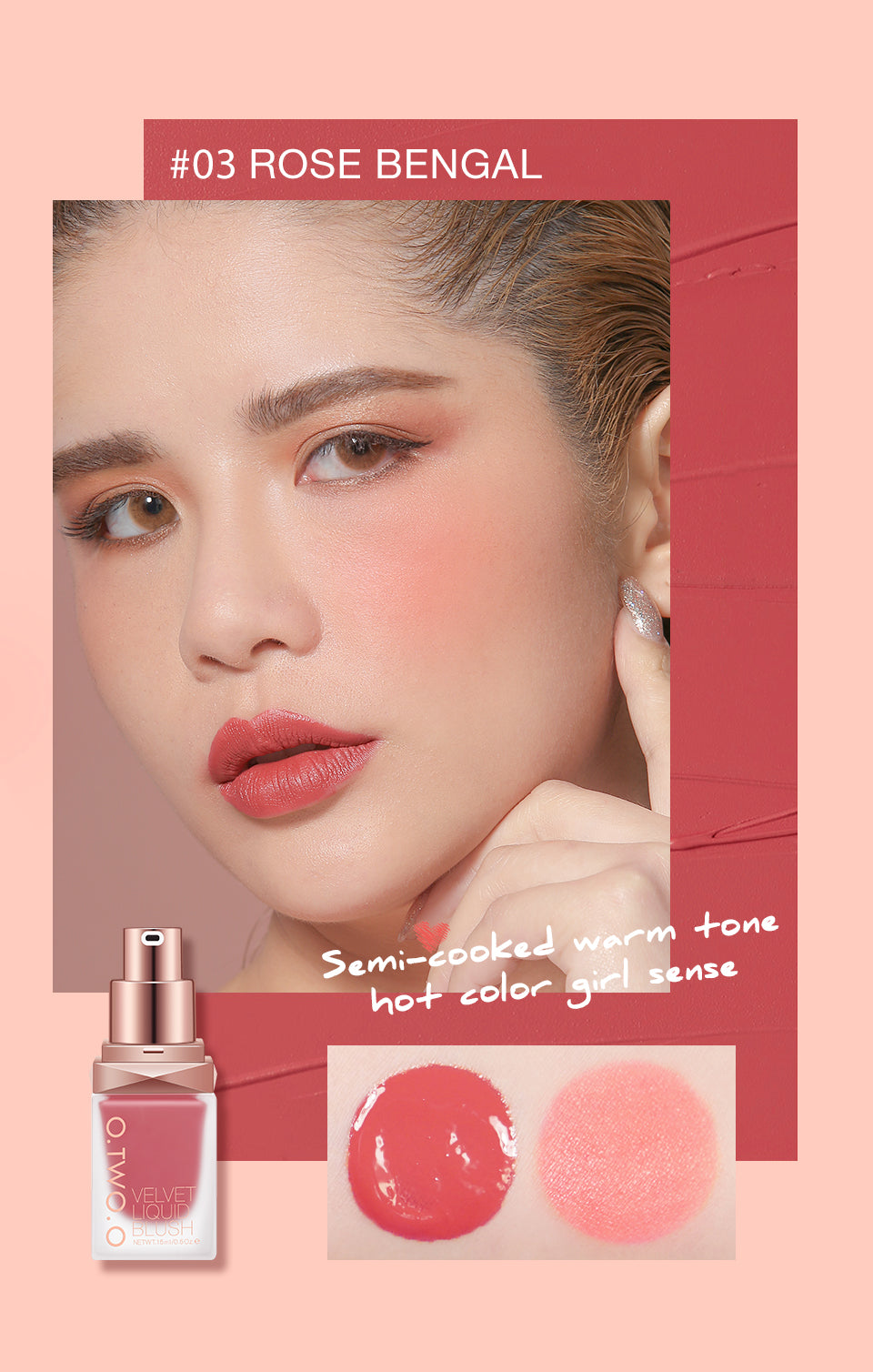 O.TWO.O  4 COLORS LIQUID BLUSHER