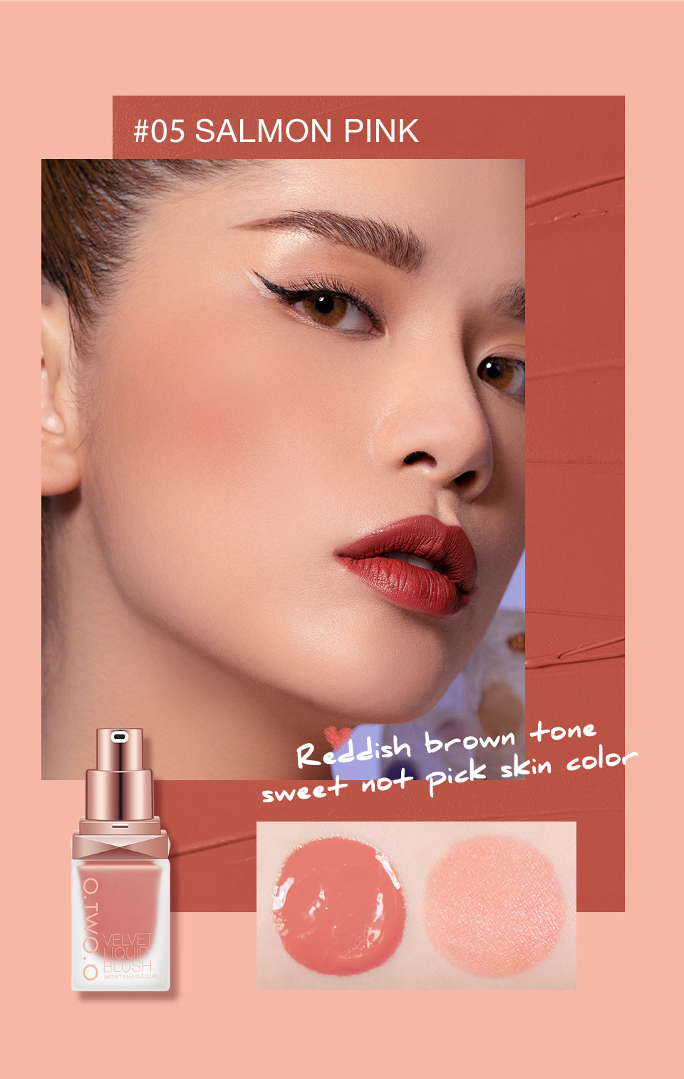 O.TWO.O  4 COLORS LIQUID BLUSHER