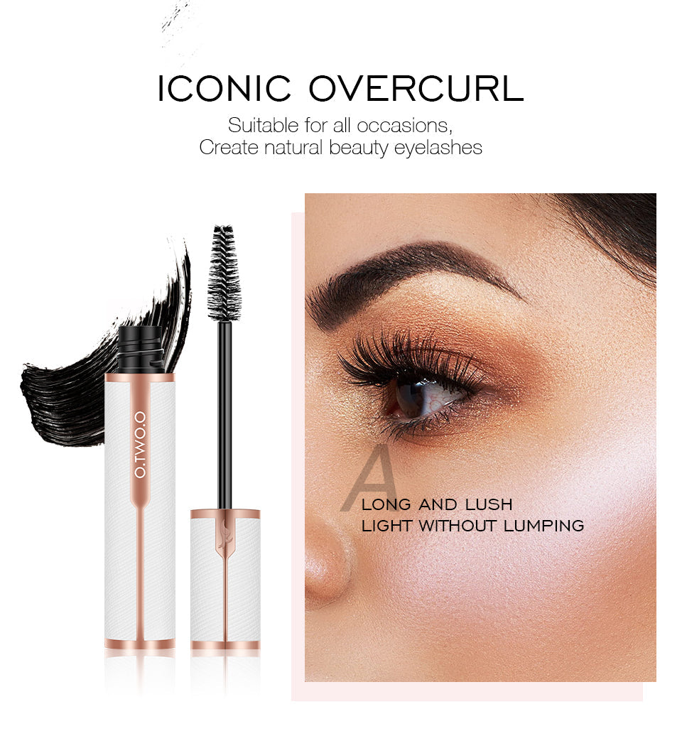 Waterproof 3D silk fiber mascara with white leather tube design