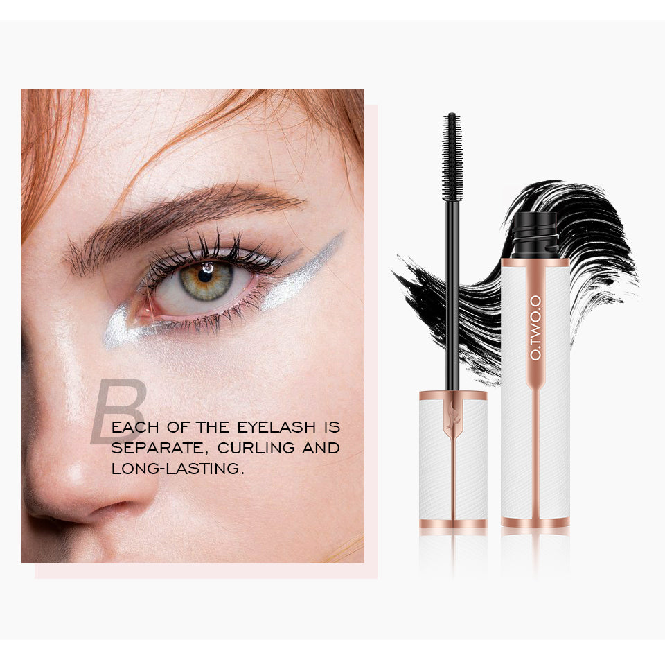 Waterproof 3D silk fiber mascara with white leather tube design