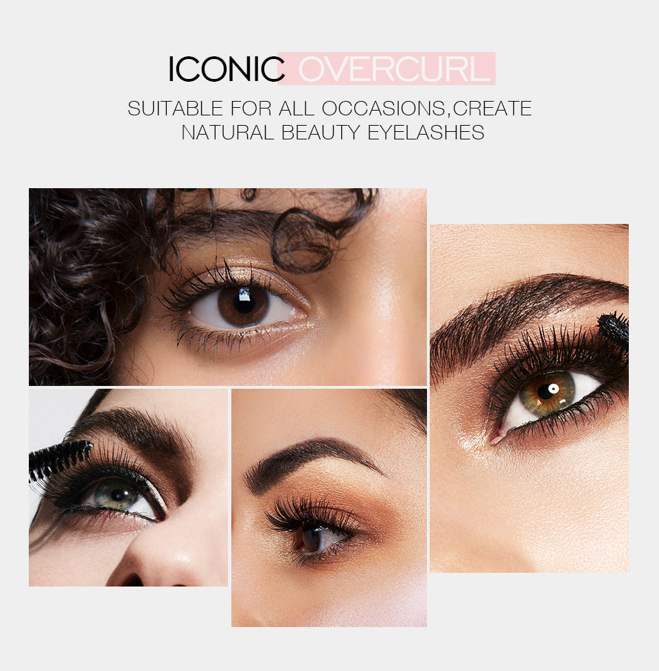 Waterproof 3D silk fiber mascara with white leather tube design