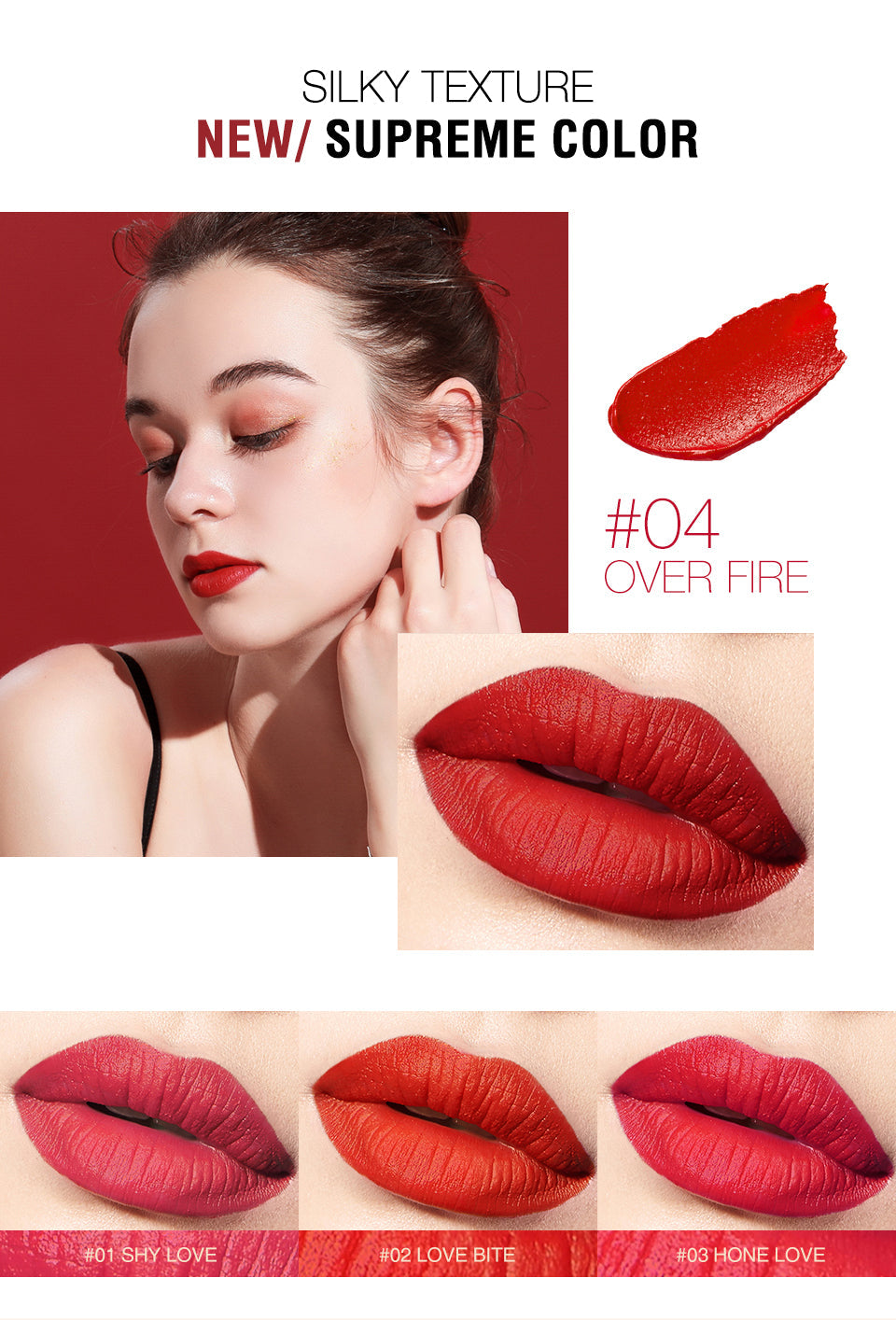 O.TWO.O Rouge Lipstick 12 Colors Semi-matte Moisturize Matte Waterproof Whit tube Lipstick