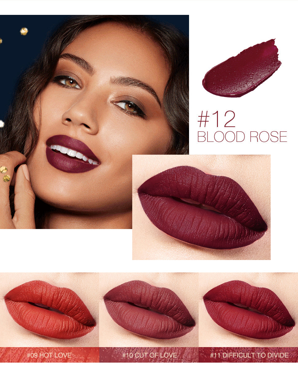 O.TWO.O Rouge Lipstick 12 Colors Semi-matte Moisturize Matte Waterproof Whit tube Lipstick