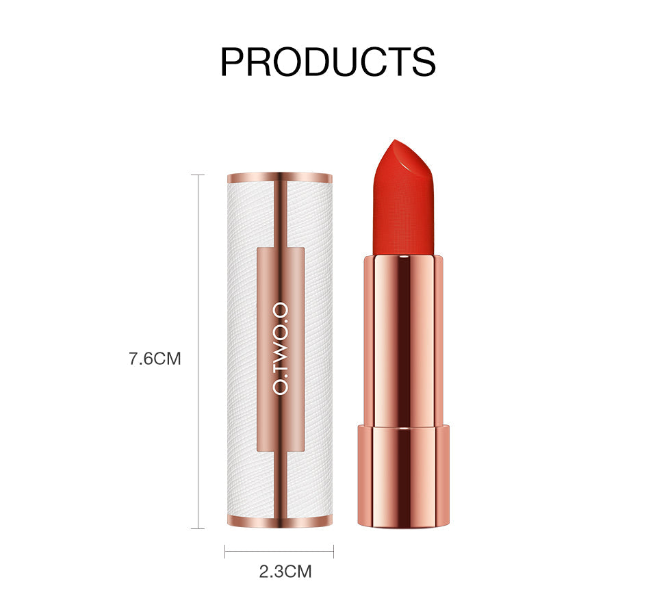 O.TWO.O Rouge Lipstick 12 Colors Semi-matte Moisturize Matte Waterproof Whit tube Lipstick