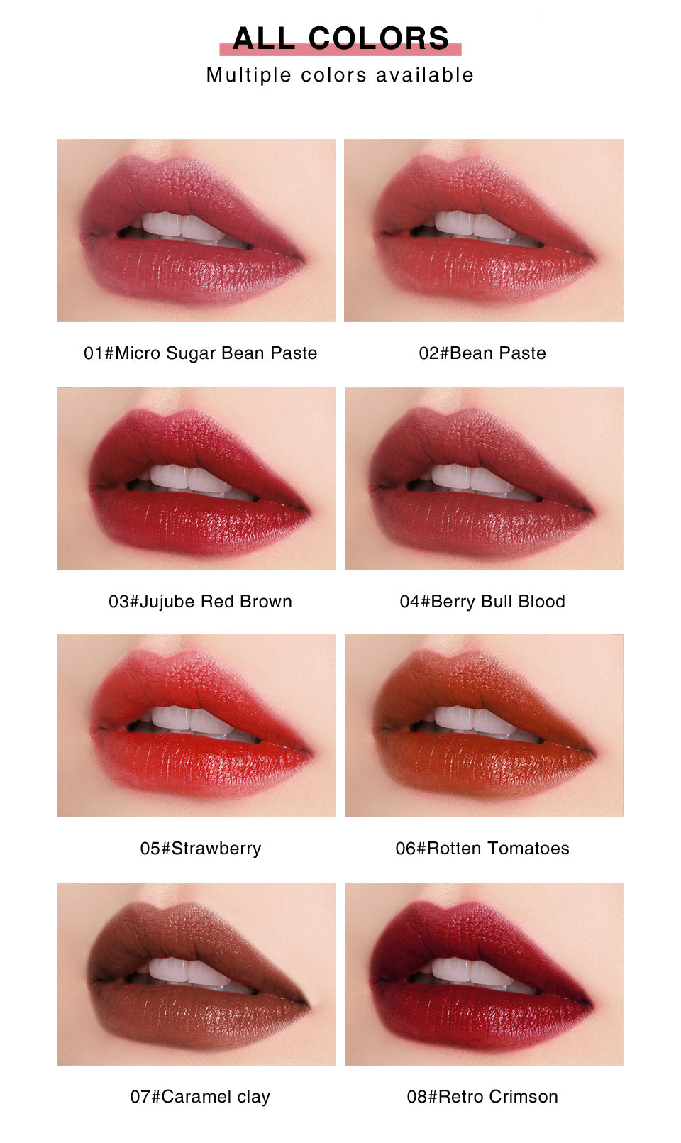 O.TWO.O Matte & Moisturize Air Misty Mousse Lip Gloss with 8 colors