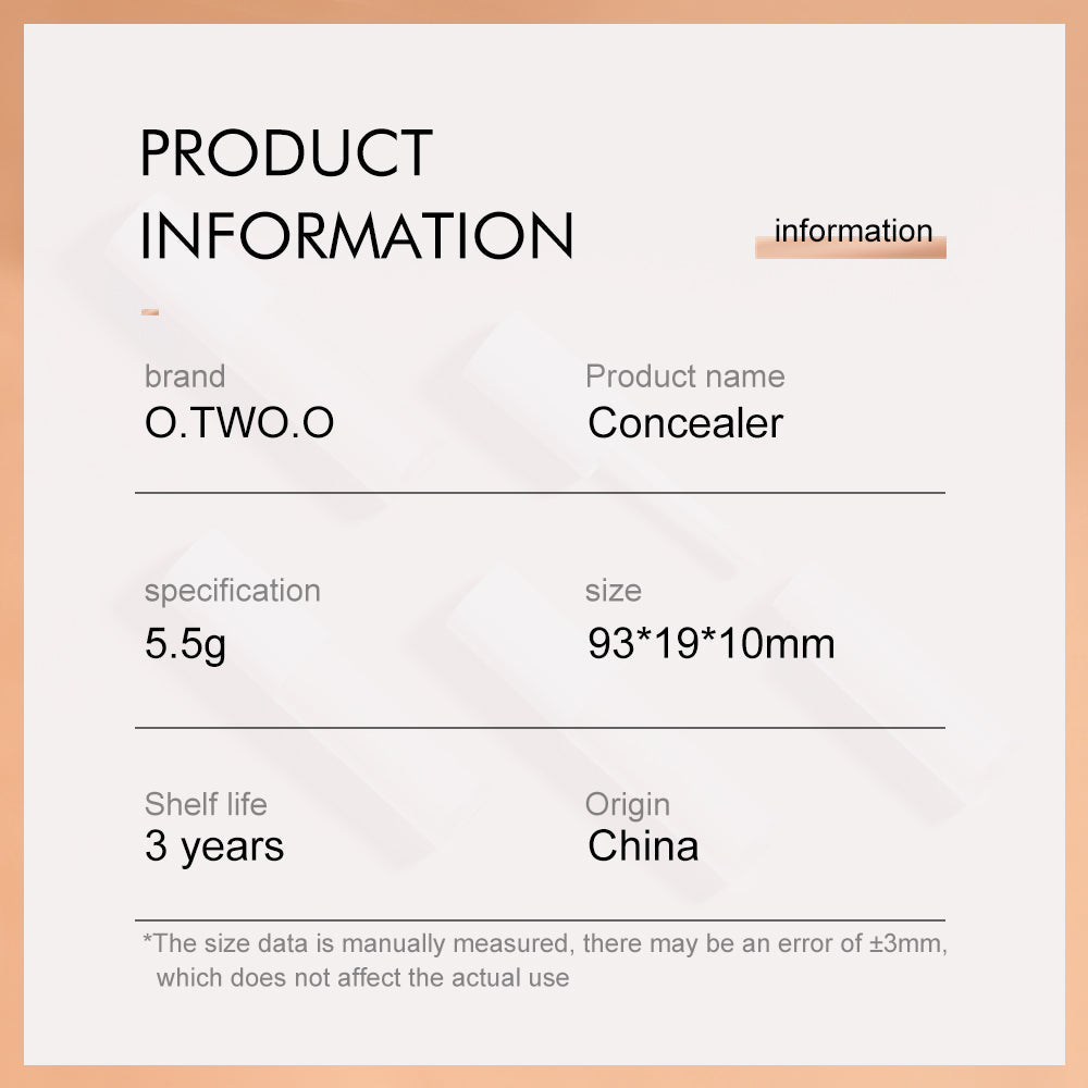 O.TWO.O Top Moisturizing Cover Dark Circles Liquid Concealer Full Coverage Waterproof Smooth Concealer