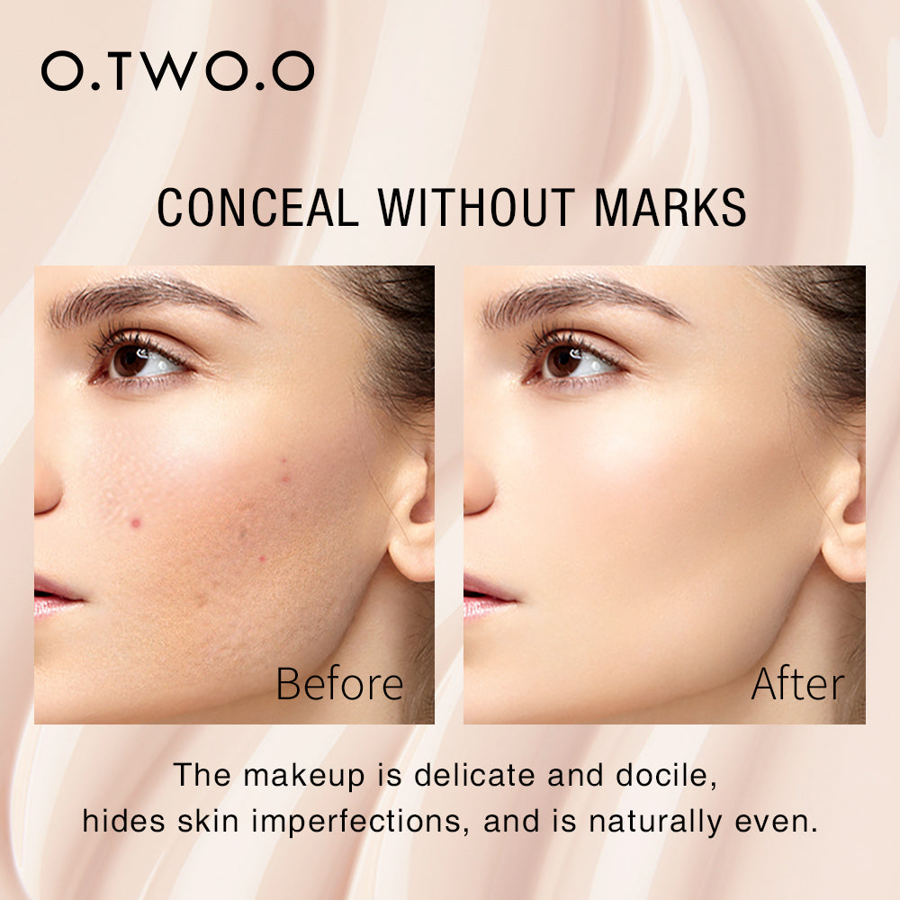 O.TWO.O Waterproof Long Lasting Oil Control Moisturizing Full Coverage Liquid Foundation Concealer