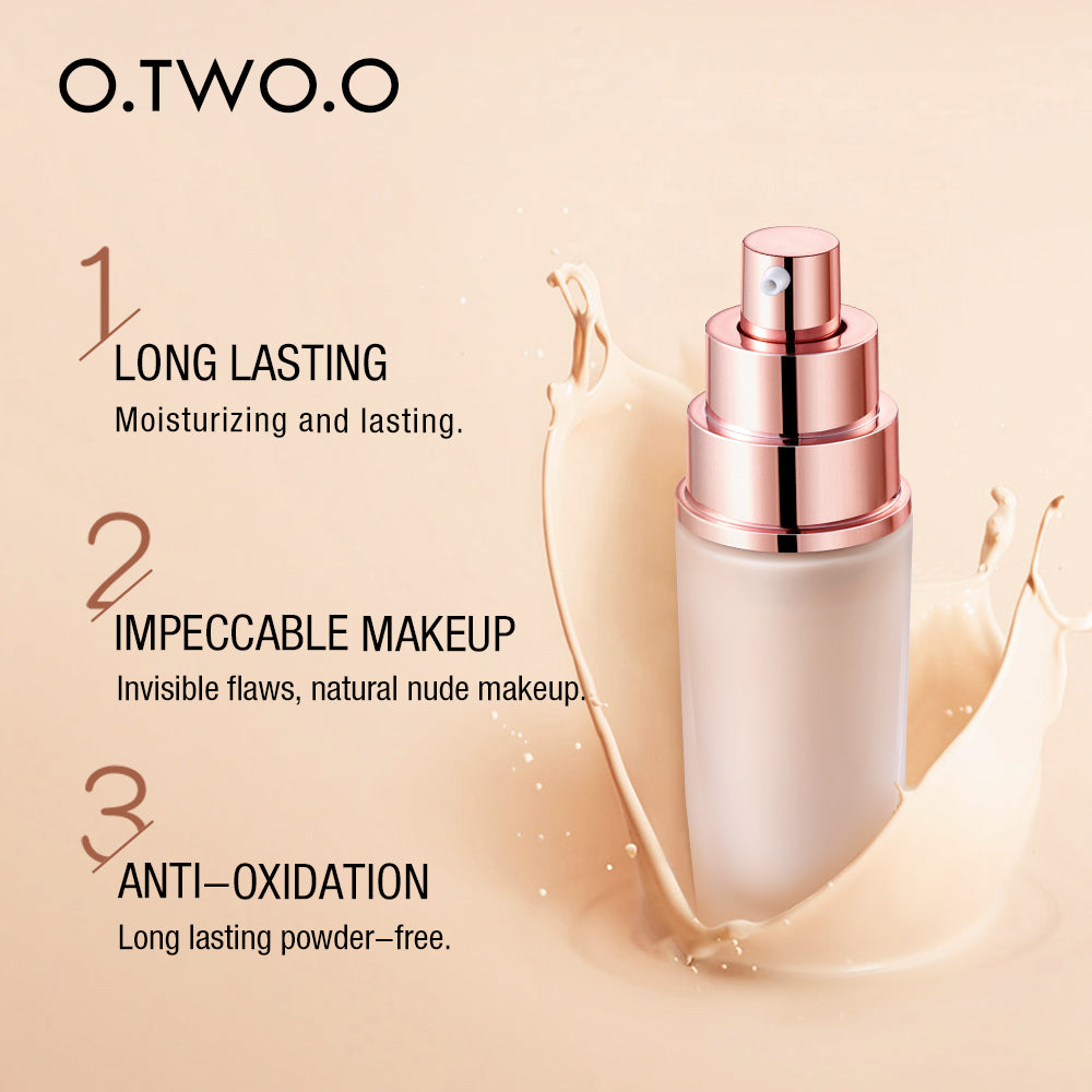 O.TWO.O Waterproof Long Lasting Oil Control Moisturizing Full Coverage Liquid Foundation Concealer